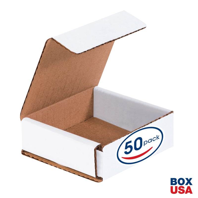 BOX USA BM331 3 ""L x 3 ""W x 1 ""H, White (Pack of 50) - Image 2
